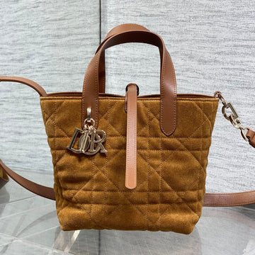 CD Toujours Vertical Bag 18CM Brown In Suede 286495