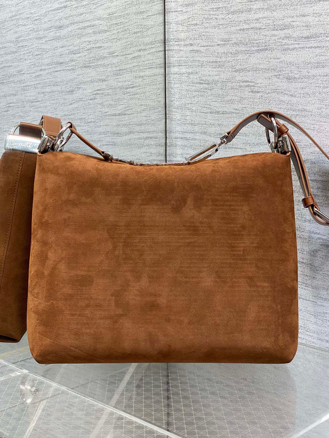 CD Diorly Bag 31.5cm Brown In Nubuck Leather 286586