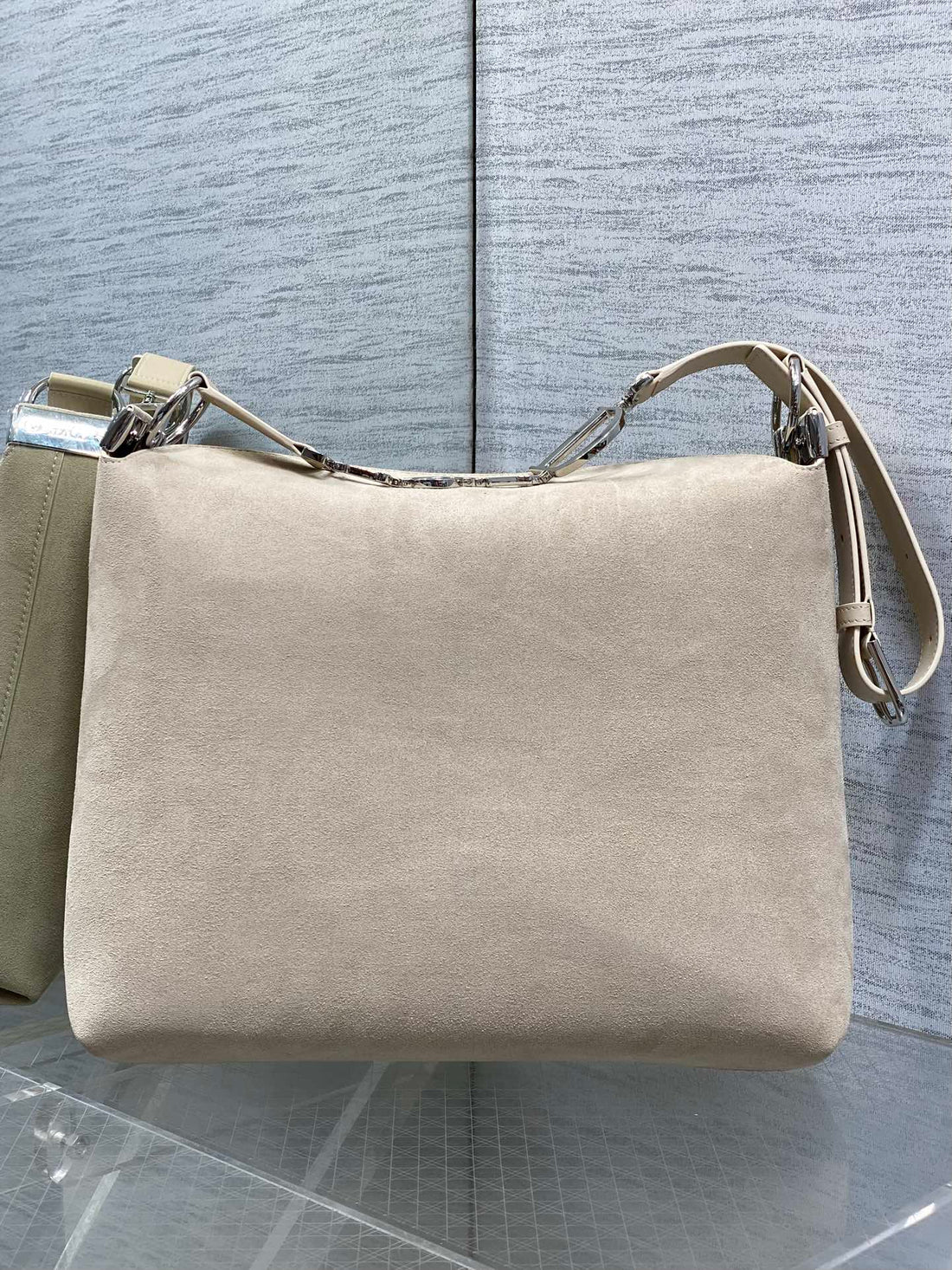 CD Diorly Bag 31.5cm Oatmeal In Nubuck Leather 286590