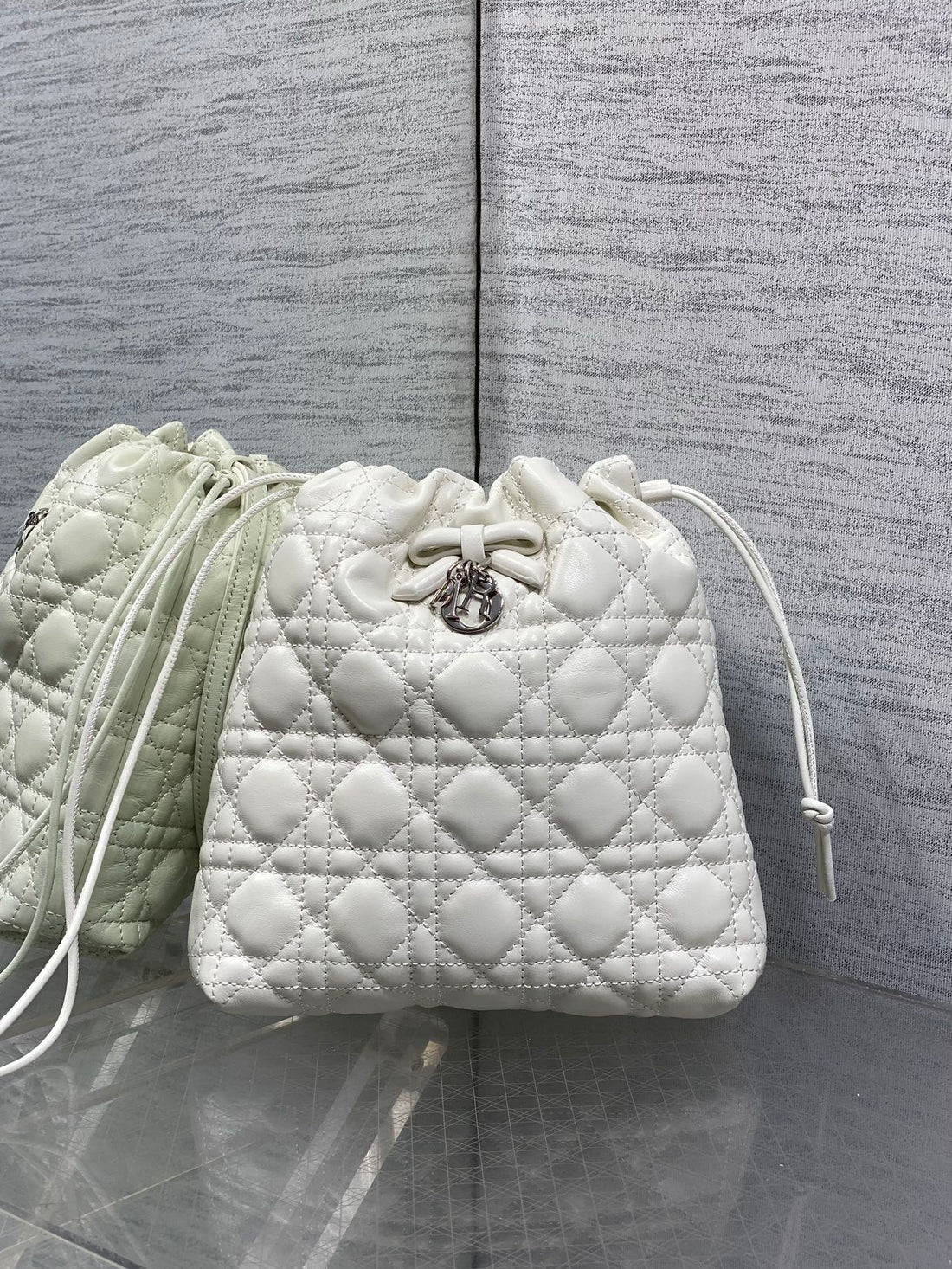 CD Dior Adiorable Bag 22CM White In Quilted Leather 286635