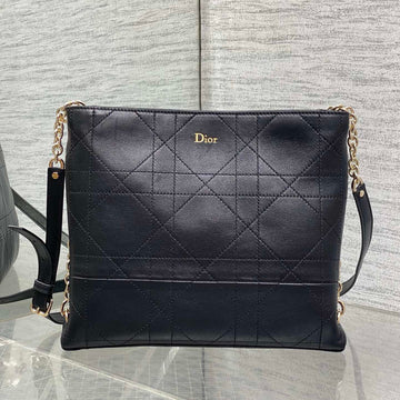 CD 26 Trianon Hobo Chain Bag 25CM Black In Cowhide 286594