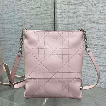 CD 26 Trianon Hobo Chain Bag 21CM Light Pink In Cowhide 286601