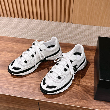 CC Sneaker Black White In Leather 753930