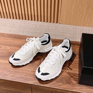 CC Sneaker White Black In Leather 753928