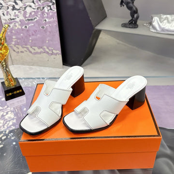 Hm Sandal 90MM White In Cowhide 757932