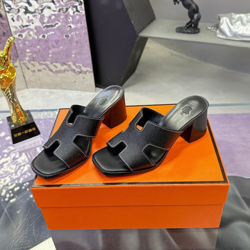 Hm Sandal 90MM Black In Cowhide 757935