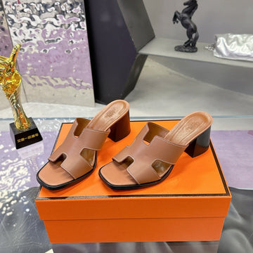 Hm Sandal 90MM Brown In Cowhide 757942