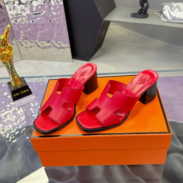 Hm Sandal 90MM Red Rose In Cowhide 757944