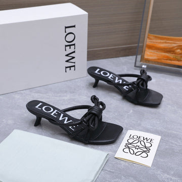 Loew 26 Knot Sandals 45MM Black In Lambskin 759441