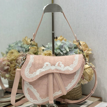 CD Saddle Bag 25.5cm Pink In Denim 288052