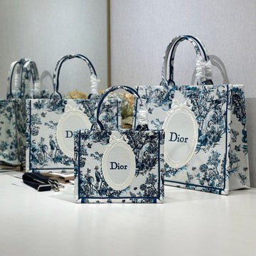 CD Book Tote Blue In Canvas 288091