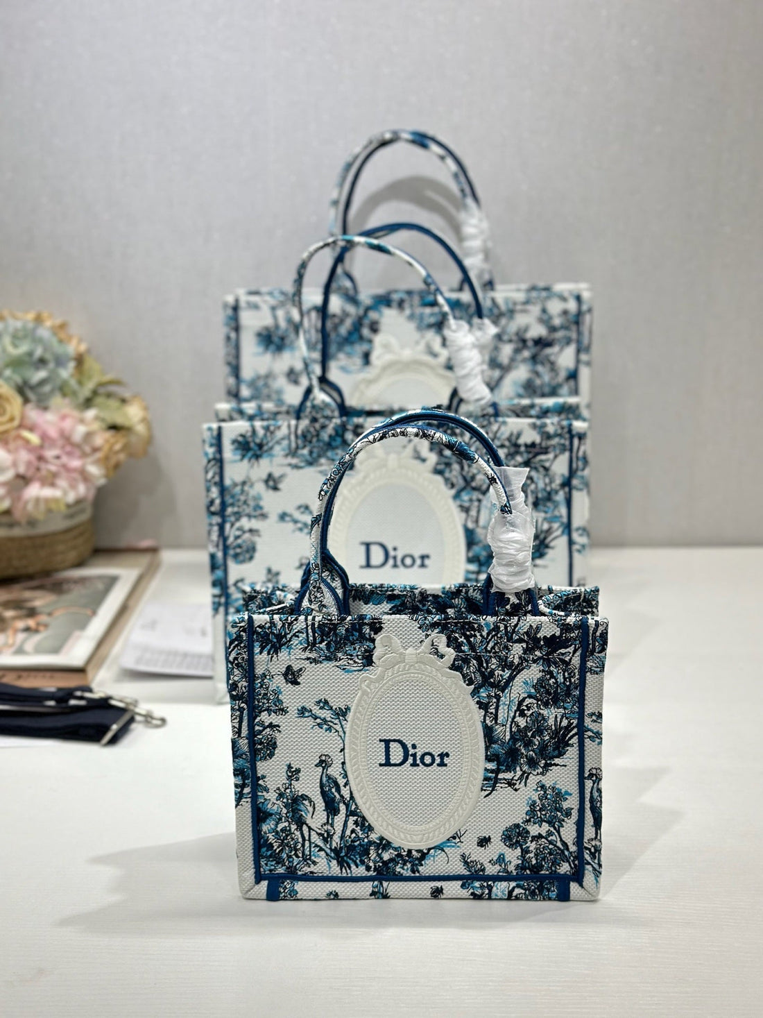 CD Book Tote Blue In Canvas 288091