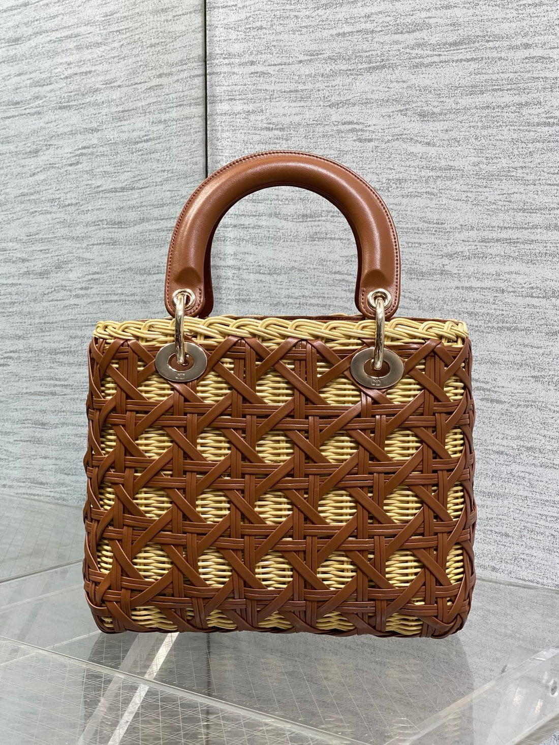 CD Lady Dior Bag 24CM Brown In Rattan 155500