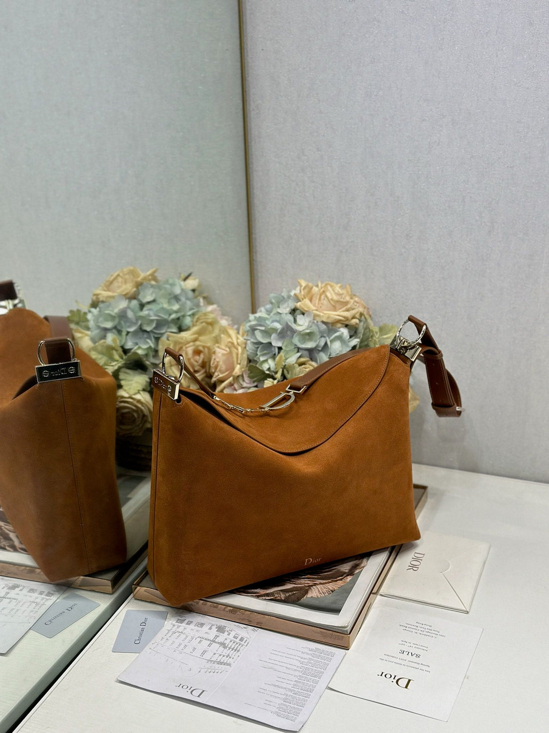 CD 2026 Bag Brown 39CM Suede Leather 288379