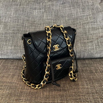 CC Mini Duma Backpack 21CM Black Lambskin