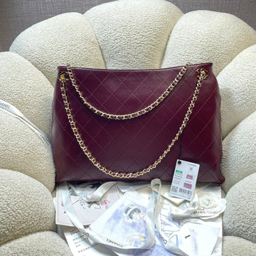 CC 26S Large Tote Bag 40CM Burgundy Calfskin Ghw