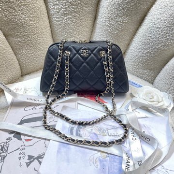 CC 26P Bowling Bag Chain Strap 19.5cn Brown Caviar Cowhide Ghw