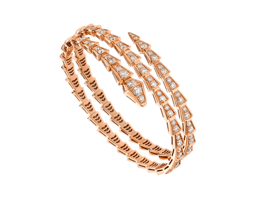 Serpenti Bracelet Pink Gold Diamond Double Row