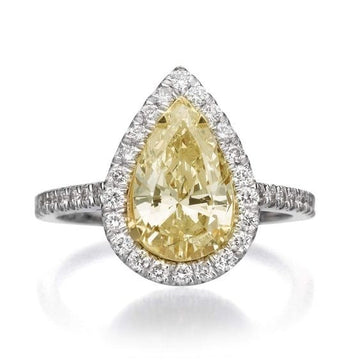 Constellation Pear Shape Yellow Silver Diamond Ring