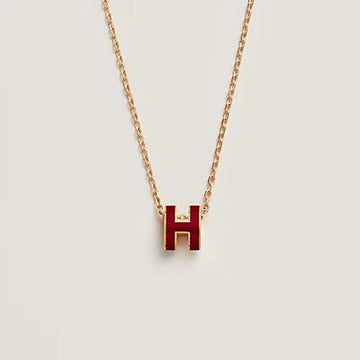 Hm Clic Red Enamel Gold Necklace