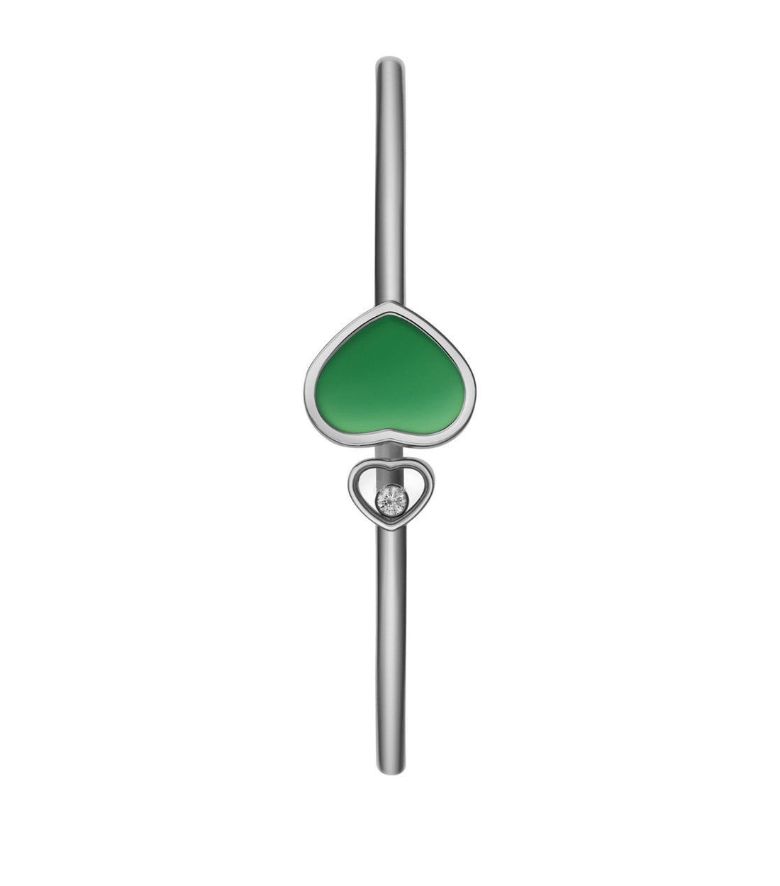 Happy Heart Malachite Bracelet Silver Diamond