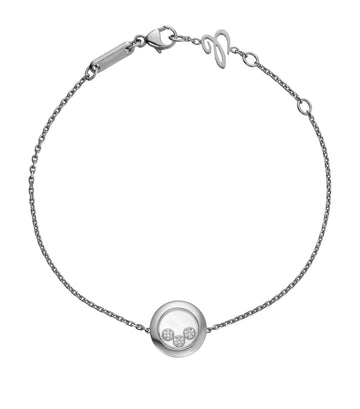Happy Heart Bracelet Silver 3 Diamond