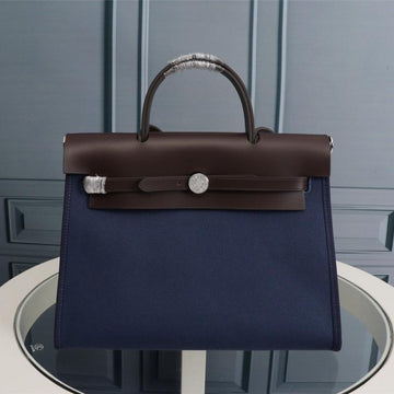 HM Herbag Zip 31 Navy And Chocolate Canvas