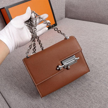 HM Verrou Mini Bag 17 Russet Calfskin