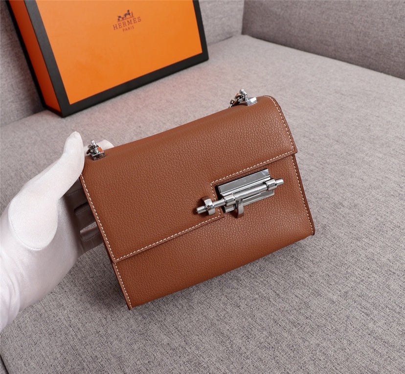 HM Verrou Mini Bag 17 Russet Calfskin