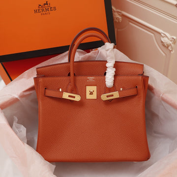HM Birkin Bag 25 Fire Togo Gold Hardware