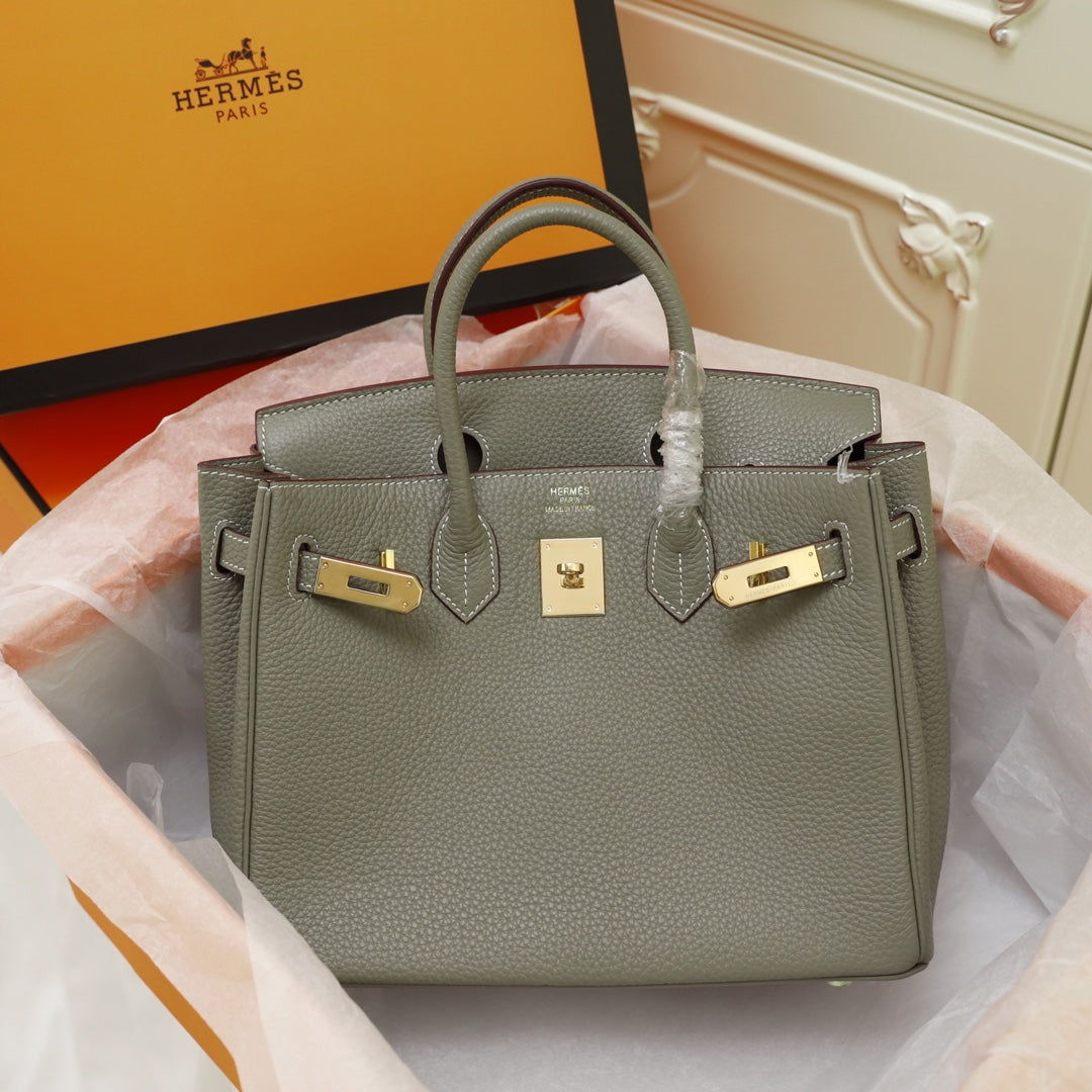 HM Birkin Bag 35 Olive Togo Gold Hardware
