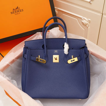 HM Birkin Bag 30 Navy Togo Gold Hardware