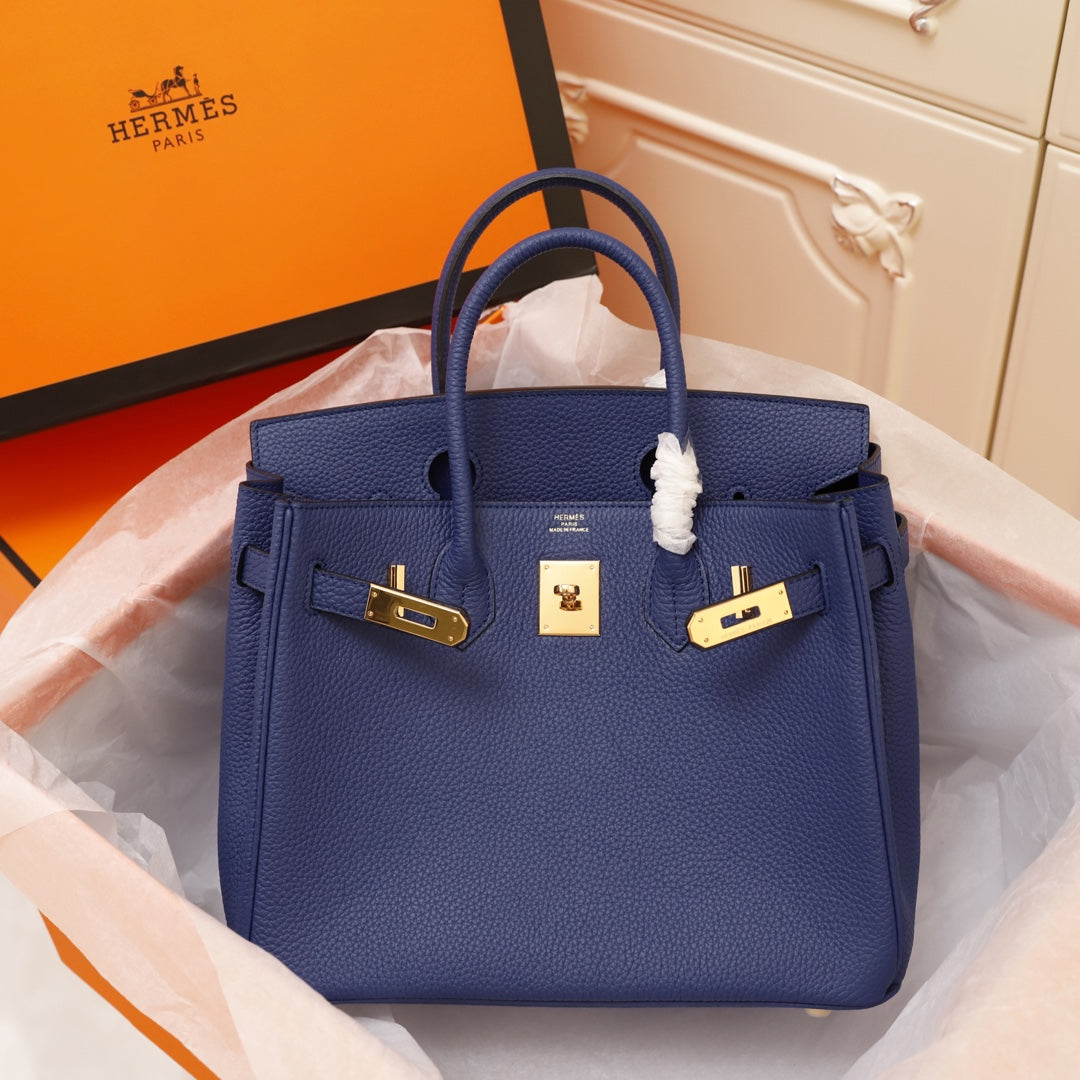 HM Birkin Bag 35 Navy Togo Gold Hardware