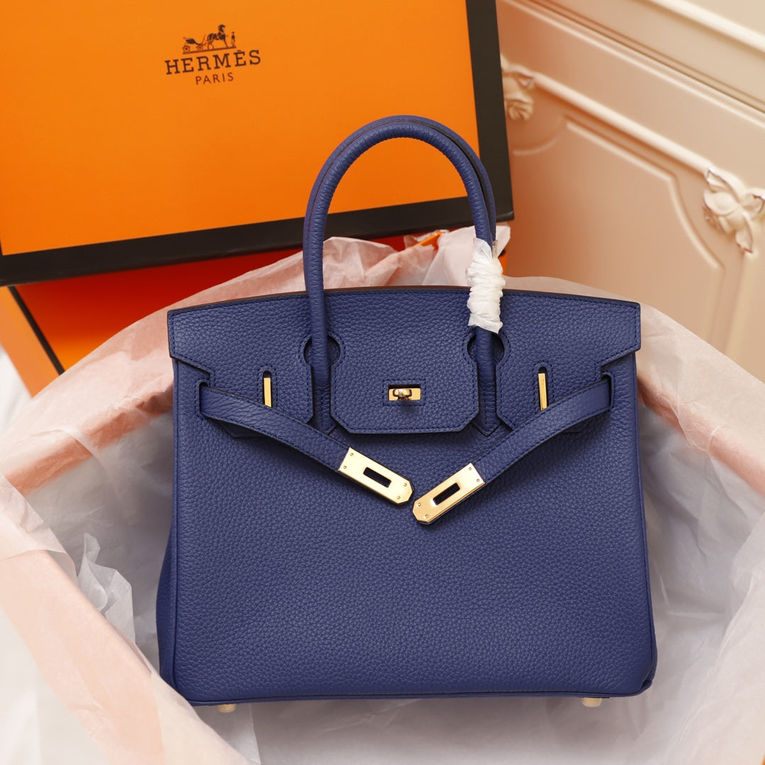 HM Birkin Bag 30 Navy Togo Gold Hardware