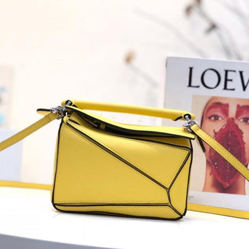 Loe Mini 18 Puzzle Bag In Yellow Calfskin