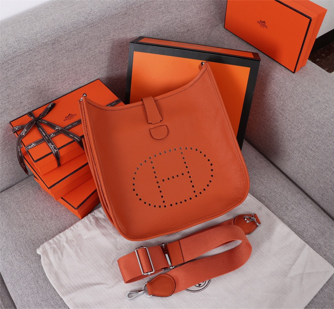 HM Evelyne Bag 28 Red Orange Togo