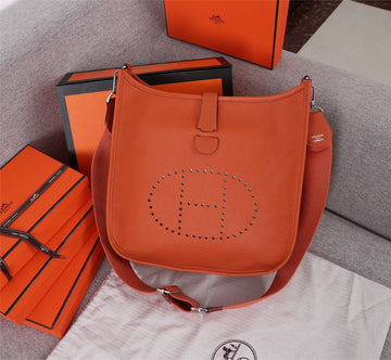 HM Evelyne Bag 28 Red Orange Togo