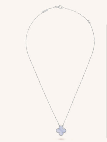 Vca Clover Limited Necklace Mop Purple Sliver