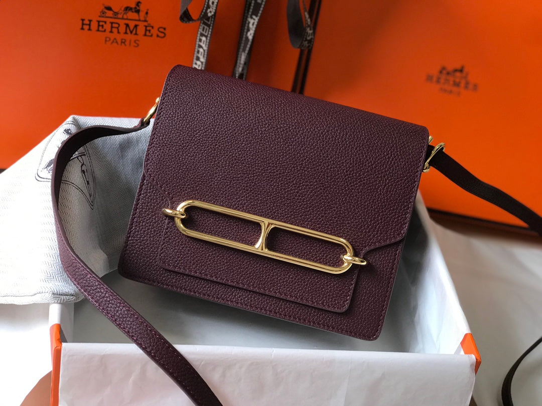 HM Sac Roulis 19 Wine Togo Leather