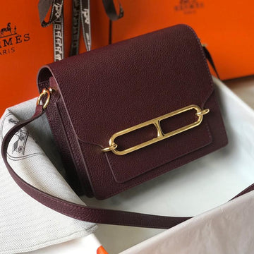 HM Sac Roulis 19 Wine Togo Leather