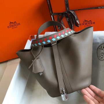 HM Picotin Lock 22 Taupe Epsom With Braid Strap