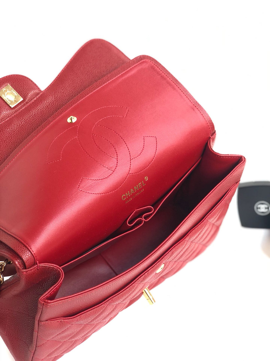 Flap Bag Jumbo 30CM Red Caviar Gold Hardware