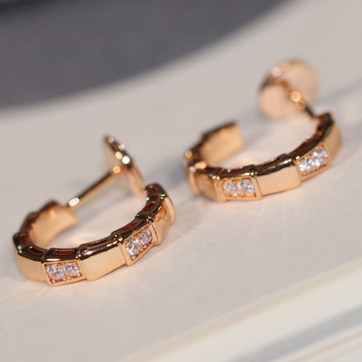 Bvl Serpenti Viper Earrings Diamond Gold