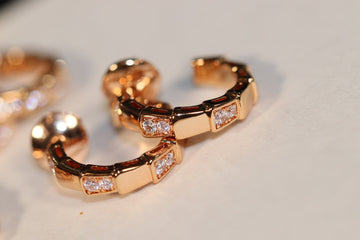 Bvl Serpenti Viper Earrings Diamond Gold