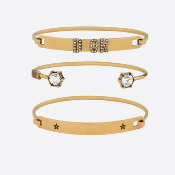D Evolution Bracelet Set Antique Gold-Finish Metal