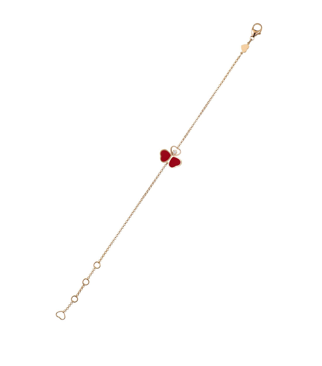 Happy Heart Carnelian Bracelet Pink Gold Diamond