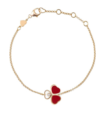 Happy Heart Carnelian Bracelet Pink Gold Diamond