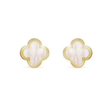 Pure Clover Mop Pink Gold Earrings