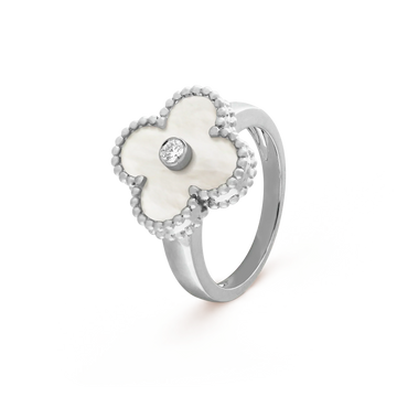Clover Silver Mop Diamond Ring