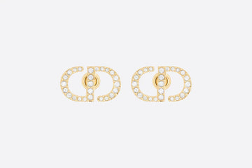 Petit CD Diamond Gold Stud Earrings